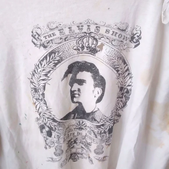 Vintage Graphic Tee 80s Elvis La Luz Hollywood Art Gallery Thrashed XL